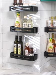 [3S  FURNITURE] Bathroom corner storage rack without punching bathroom toilet storage shower gel hand washing rack (1 Month Local Warranty)