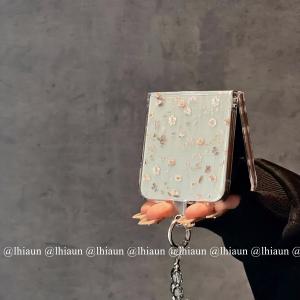 Lhiaun Ins Floral Samsung Galaxy Z Fold6 Z Flip6 Pocket2 Protective Phone Case New Model Honor Vflip Xiaomi Mixflip2 Transparent Novaflip