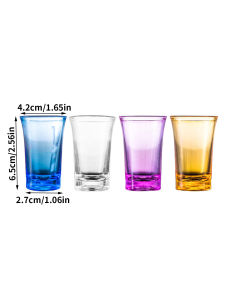4Pcs Multicolor Shot Glass Set Plastic Drinking Cups for Whiskey Tequila Espressos Cocktail Bar Club Party Favor