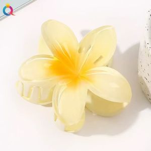 2026 New 3 Inch Gradient Flower Hair Claw For Women Elegant Resin Floral Hair Clip Fresh Sweety Flower Gripper Girls Hair