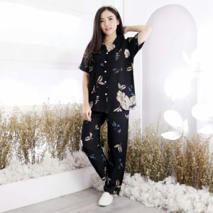 Qaireen Baju Tidur Piyama SELVIA Setelan Wanita Motif TIE DYE CP Rayon