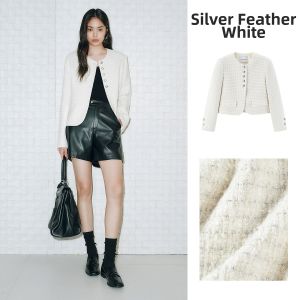 PEACEBIRD | Chic Tweed Style Short Jacket Wool Blend