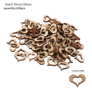YOMDID 100Pcs Creative Rustic Wood Wooden Love Heart Wedding Table Scatter Decor Confetti Slices Crafts DIY Party Decoration