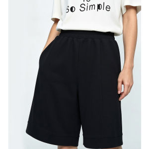 AMII | Summer Match Waffle Texture Elasticated Waistband Cotton Shorts