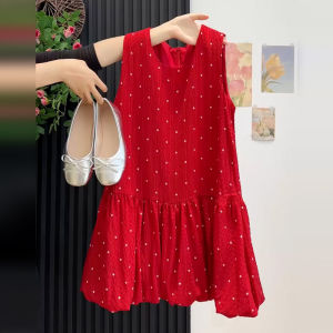 ZHENMANZI | Retro Style Polka Dot Sleeveless Dress