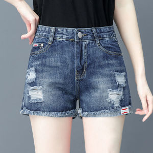 High Waist Loose Fit Thin Denim Shorts Women Summer New Style Korean Version Student Straight Leg Jeans plus Size Slimming