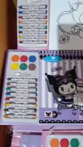 COLORING BOOK 3D KERTAS GAMBAR FREE KUAS SET KRAYON BUKU GAMBAR SPIRALL MEWARNAI CRAYON