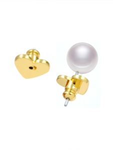 ต่างหูรูปหัวใจทองแดงชุบทอง 18K ต่างหูแบบห่วงป้องกันการหลุดร่วง เครื่องประดับหูแบบหนีบ อุปกรณ์ DIY แฟชั่น