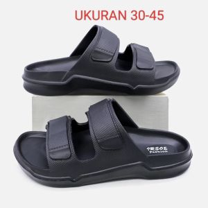 Irsoe392 Sandal Slide Pria Wanita Dewasa Empuk Nyaman Bahan Full Karet Ukuran 40-45 Warna Hitam