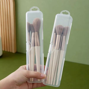 Dorisna Portable Makeup Brush Storage Box Eyebrow Pencil Tableware Chopsticks Transparent With Cover Organizer Case Beauty Tool