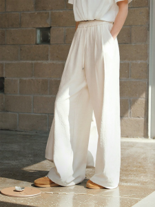Semir | Summer Loose Pleated Textured Wide Leg Pants