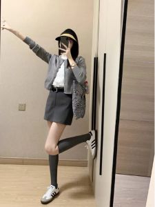Grey Soft Knit Cardigan For Petite Women
