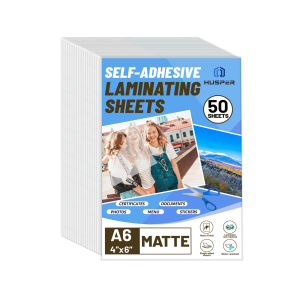 50 Sheets A6 Size Self-Adhesive Laminating Sheets-4X6 Inches Self Laminating Sheets No Machine Needed Matte Clear for Protectin