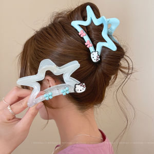 Tooyoo Little Fresh Star Cat Shark Clip Acrylic Women Hair Clip Hair Claw Clip Fashionable Simple