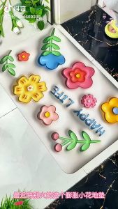 [ COD ] Keset Kaki Diatomite Persegi Motif Gambar 3D Karpet Lantai Kamar Mandi Super Lembut Doormat Anti Slip Kain Lap Kaki Kamar Tidur Dapur Anti Licin