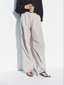 MO&Co. | Parachute Pants with Spliced Waist Design Trousers