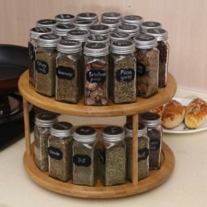 Rotating Bamboo Spice Organizer 2 Layers
