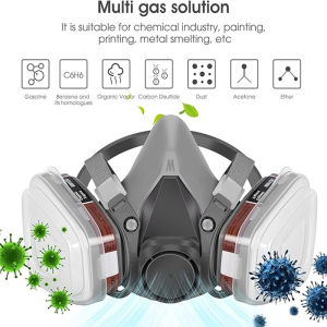 New 15in1 6200 Dust Gas Respirator Half Face Dust Mask For PaintingSpraying Organic Vapor Chemical Gas Filter Work Safety