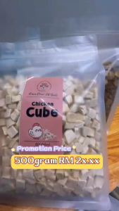 Booster Gemuk Kucing [Promo] 500g Pet Freeze Dried Cat Dog Treats Chicken Cube Egg Yolk Liver Snack Makanan Kucing 宠物冻干