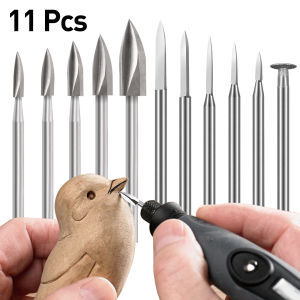 11-Piece HSS Woodworking Carving Tool Set Carving Drill Bits for Wood Carving Root Carving and Nut Carving