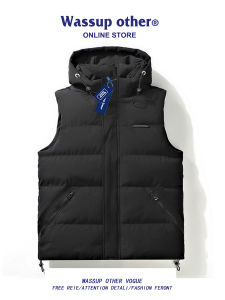 Thermal Insulated Japanese Style Patchwork Colorblock Vest Men Winter Casual Couples