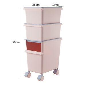 Folding With Wheels Storage Box Double-Layered Toy Organizer