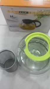 BÌNH TRÀ THUỶ TINH Loại Dày  có túi lọc INOX dung tích 1300ml