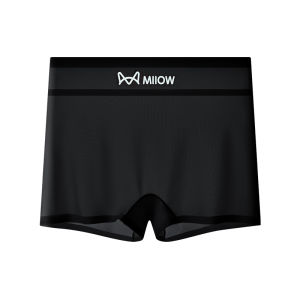Miiow | MiiOW Ice Silk Seamless Womens Briefs 2025 New Style Short Pants Anti-Light Safety Four Corner Shorts Summer Cotton Mid Waist