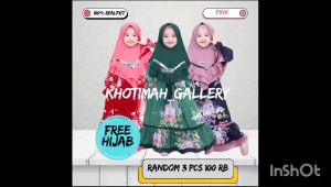 Free Ongkir Gamis Anak Perempuan Motif Bunga Sakura Model Dan Motif Terbaru ( Gratis Hijab )/ Gamis Anak Perempuan 5 6 Tahun