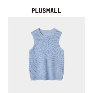 Comfortable Cotton Polyester Blend Hollow Weave Textured Sleeveless Fitted Vest