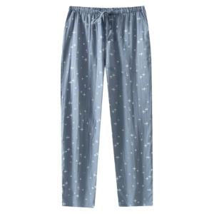 Loose Soft Pure Cotton Sleepwear Pants Womens Long Pants Single Piece Double Layer Gauze Mens Home Pants Spring Summer Thin Cotton