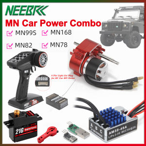 2322 2600KV Brushless Motor Metal Gear Box AM32 45A ESC 7CH Transmitter 21G Servo Power Combo for RC Car MN82 MN78 MN168 MN99