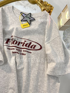 เสื้อยืดคอกลมแขนสั้นผ้าฝ้ายแท้หลวมๆ สำหรับผู้หญิง สไตล์ลำลอง ทรงหลวม แฟชั่นฤดูร้อน คอลเลกชันใหม่