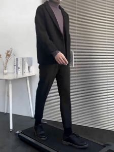 Mens Slim Fit Celana Formal Versi Korea Spring and Autumn Fashion Mens Straight Sleeve Suit Celana Lelaki Terlepas Celana Lelaki