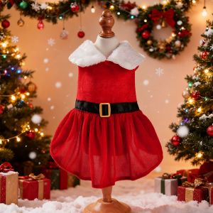 Christmas Dog Costume For Small Medium Dogs Cats Funny Santa Claus Pet Cosplay Dresses For Party Cute Yorkshire Puppy Outfits