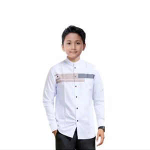 Baju Koko Anak Remaja SD-SMP Usia 10-15 Tahun Model Yordan / Baju Koko Muslim Anak Lengan Panjang