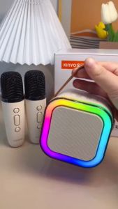 รับประกัน ลำโพงบลูทูธ 2ดอก เสียง HIFI Bluetooth Speaker+Microphone 2in1 ไมโครโฟน 2อันลำ มีขนาดพกพา แบบไมค์ช่วยสอน ชาร์จได้ มีเครื่องมือลอย ลำโพงบลูทูธแบบพกพา เพื่อนไมค์ไร้สาย และบรรทัดการร้องเพลง ปัง 3 สี