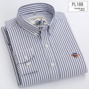 Paul Pure Cotton Oxford Cloth Mens Slim Fit Long Sleeve Shirt Spring Business Casual Fleece Lined Thickened Shirt