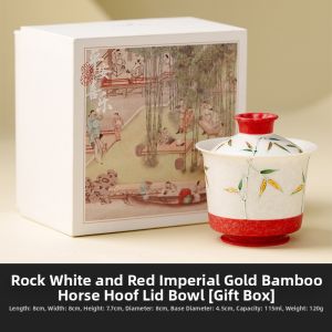 JISU | Elegant Hand-painted Red Porcelain Tea Cup with Lid