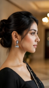 [SG] Vintage Crystal Jhumka Earrings | Antique Silver Drop Earrings | Traditional Indian Statement Earrings | Ethnic Fashion Jewellery | ear me out (EMO-92)