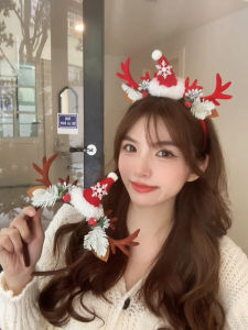 Adorable Christmas Deer Antler Hairband Womens Pinecone Bell Hair Clip Autumn Winter Christmas Hat Hair Accessories Headwear