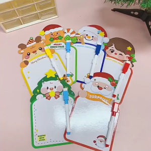 Papan Tulis Mini Natal Karakter Free Spidol Bisa Dihapus dengan Tali Gantung / Mini Drawing Board Christmas