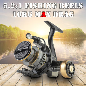 HE1000-7000 5.2:1 รอกตกปลา หมาป่า 10kg Max Drag รีลปั่น เหมาะสำหรับการเปลี่ยนแปลงรอคอนน์ พื้นฐาน และอุปกรณ์ตกปลา สามารถรองรับสินค้าเหล่านั้นได้ วัสดุโลหะ เช่น ทอนเทียม สปิน ซีซั่อ รองรับกับเกิดการเกิดขายตัวเอง