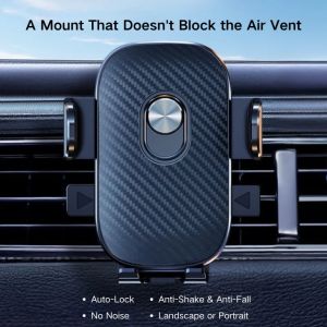 Universal Car Phone Holder – Air Vent Mount with 360° Rotation & Anti-Slip Grip Glossy & Textured Finish