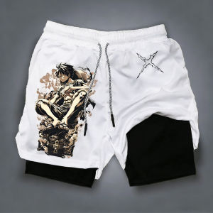 Bandai | One Piece Anime Luffy Printed Double Layer Shorts for Mens Sports and Fitness in Spring/Summer 2026