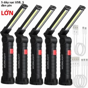 Đèn Pin LED COB Từ Tính Đèn Làm Việc Cầm Tay Có Thể Sạc Lại Bằng USB Với Pin Tích Hợp Đèn Pin Cắm Trại Chống Nước Với Tùy Chọn Đèn Treo