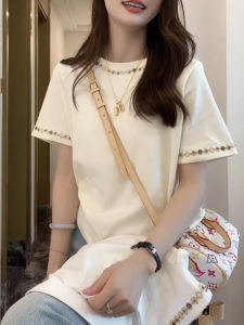 Pure Cotton New Chinese Style Short Sleeve T-Shirt Womens plus Size Loose Beautiful Summer Slimming Unique Top