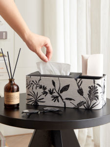 Luxurious Embroidered Fabric Tissue Box French Vintage Living Room Coffee Table Multi-Function Remote Control Storage Box Decorative Piece