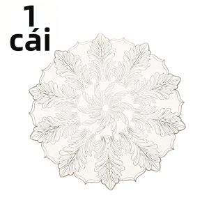 Khăn Trải Bàn PVC Ép Kim Vàng Chống Trơn Trượt Giặt Được Dùng Cho Nhà Bếp Tiệc Cưới Nhà Hàng Trang Trí