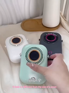 【Trinity】【Trinity】TC-013 5 Winds Speed Portable Mini Neck Hanging Fan Leafless Outdoor Waist Clip Fan RGB Light Desktop Fan New Model Products